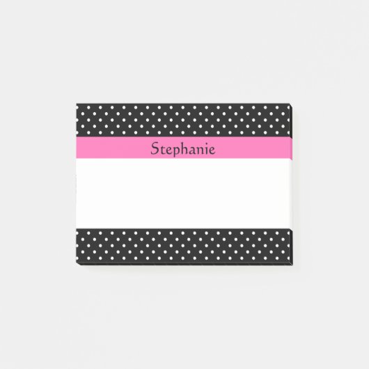 White en Black Polka Dot Pattern Post-it® Notes (Voorkant)