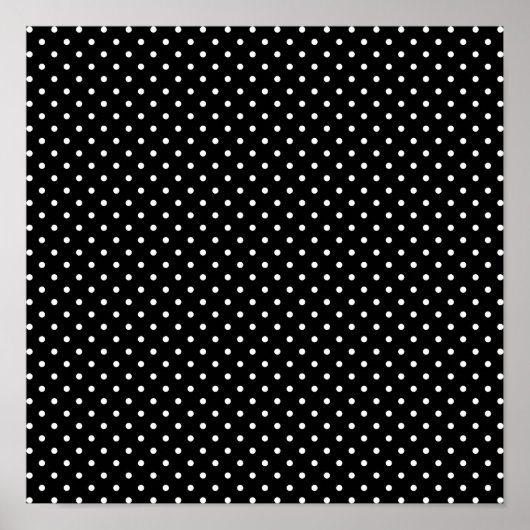 White en Black Polka Dot Pattern Poster (Voorkant)