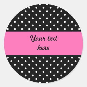 White en Black Polka Dot Pattern Ronde Sticker