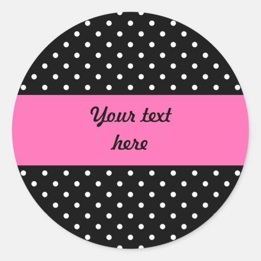 White en Black Polka Dot Pattern Ronde Sticker (Voorkant)