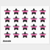 White en Black Polka Dot Pattern Ster Sticker (Vel)