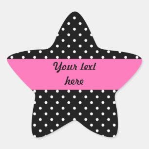 White en Black Polka Dot Pattern Ster Sticker