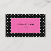 White en Black Polka Dot Pattern Visitekaartje (Achterkant)