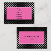 White en Black Polka Dot Pattern Visitekaartje (Voorkant / Achterkant)