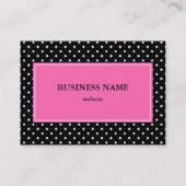 White en Black Polka Dot Pattern Visitekaartje (Achterkant)