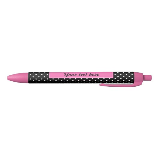 White en Black Polka Dot Pattern Zwarte Inkt Pen (Bodem)