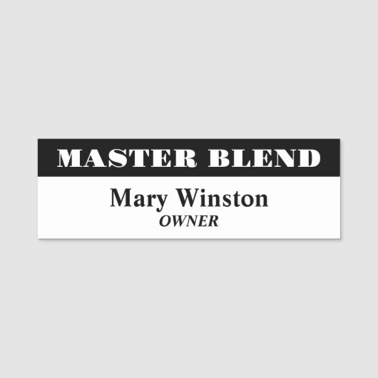 White en Black Professional Name Tag (Voorkant)