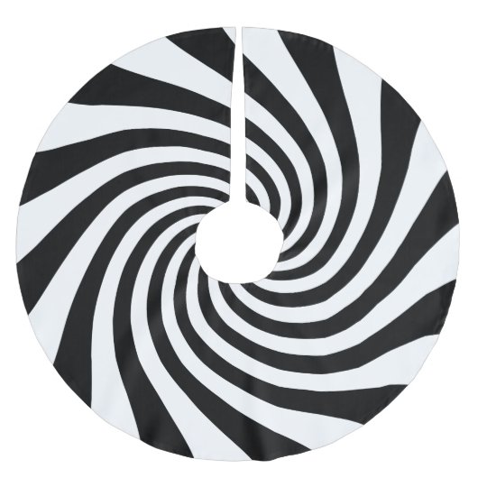 White en Black Starburst Twirl Kerstboom Rok (Voorkant)