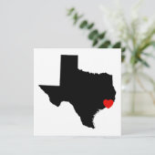 White en Black Texas Red Heart Wedding Kaart (Staand voorkant)