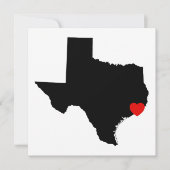 White en Black Texas Red Heart Wedding Kaart (Voorkant)