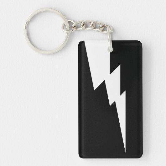 White en Black Thunder Lightning Sleutelhanger (Voorkant)