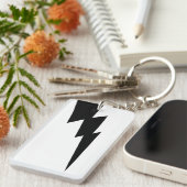 White en Black Thunder Lightning Sleutelhanger (Voorkant Rechts)