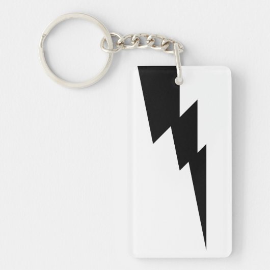 White en Black Thunder Lightning Sleutelhanger (Voorkant)