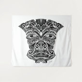 White en Black Tiki Mask Wandkleed (Voorkant (horizontaal))
