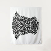 White en Black Tiki Mask Wandkleed (Voorkant)