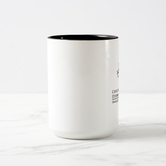White en Black Two Tone 15oz Mok - Black Logo (Center)