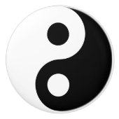 White en Black Yin en Yang Symbol Keramische Knop (Voorkant)