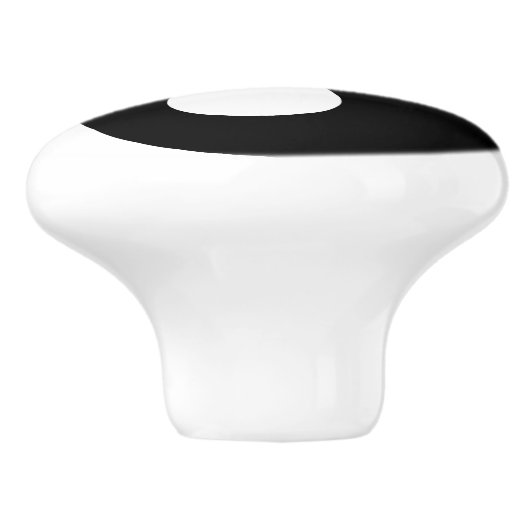 White en Black Yin en Yang Symbol Keramische Knop (Zijkant)
