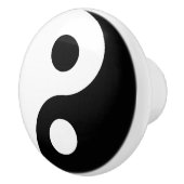 White en Black Yin en Yang Symbol Keramische Knop (Rechts)