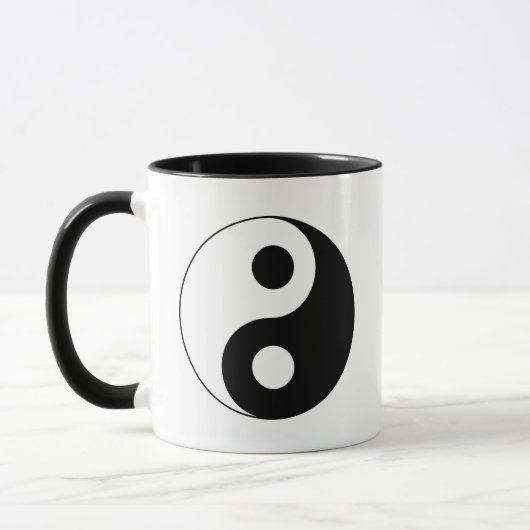White en Black Yin en Yang Symbol Mok (Links)