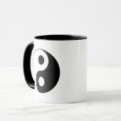 White en Black Yin en Yang Symbol Mok (Voorkant links)
