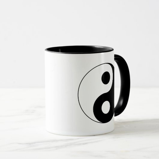 White en Black Yin en Yang Symbol Mok (Voorkant rechts)