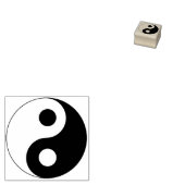 White en Black Yin en Yang Symbol Rubberstempel (Gestempeld)