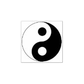 White en Black Yin en Yang Symbol Rubberstempel (Afrduk)