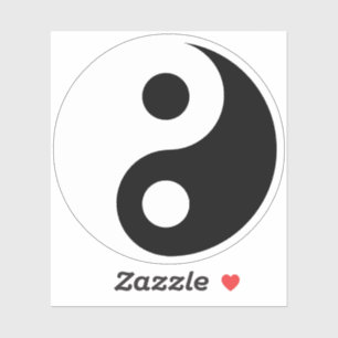 White en Black Yin en Yang Symbol Sticker