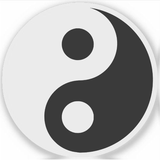 White en Black Yin en Yang Symbol Sticker (Voorkant)