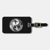 White en Black Yin Yang Dragons Bagagelabel (Voorkant horizontaal)