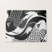 White en Black Yin Yang Koi Fish Legpuzzel (Horizontaal)