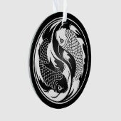 White en Black Yin Yang Koi Fish Ornament (voorkant)