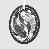 White en Black Yin Yang Koi Fish Ornament (voorkant)