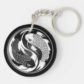 White en Black Yin Yang Koi Fish Sleutelhanger (Achterkant)