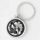 White en Black Yin Yang Koi Fish Sleutelhanger (Voorkant)