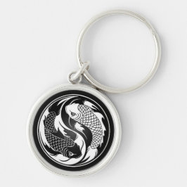 White en Black Yin Yang Koi Fish Sleutelhanger