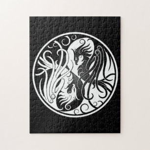 White en Black Yin Yang Phoenix Legpuzzel