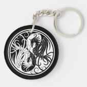 White en Black Yin Yang Phoenix Sleutelhanger (Achterkant)