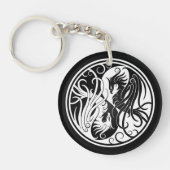 White en Black Yin Yang Phoenix Sleutelhanger (Voorkant)