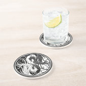 White en Black Yin Yang Phoenix Zandsteen Onderzetter (Zijkant)