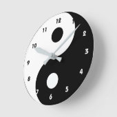 White en Black Yin Yang Trendy Ronde Klok (Hoek)