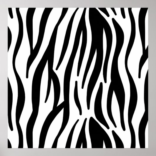 White en Black Zebra Pattern Poster (Voorkant)