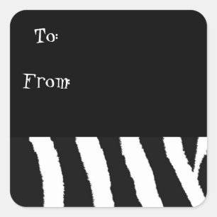 White en Black Zebra Pattern Vierkante Sticker