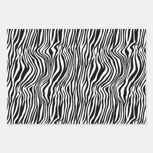 White en Black Zebra Print Inpakpapier Vel (Voorkant 3)