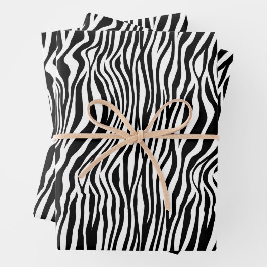 White en Black Zebra Print Inpakpapier Vel (In situ)