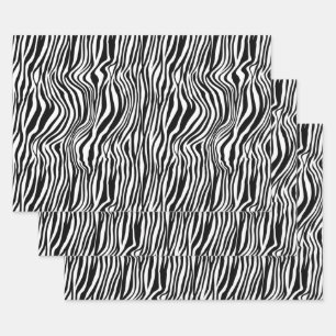 White en Black Zebra Print Inpakpapier Vel