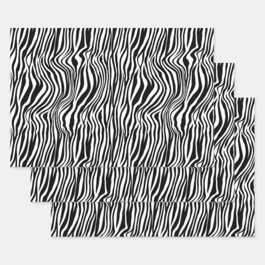 White en Black Zebra Print Inpakpapier Vel (Set)