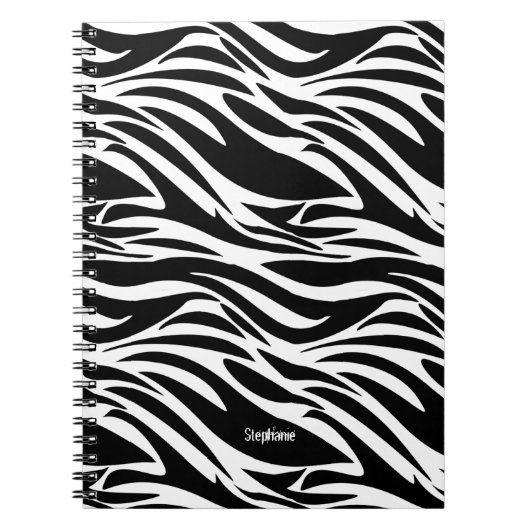 White en Black Zebra Striped design Notitieboek (Voorkant)
