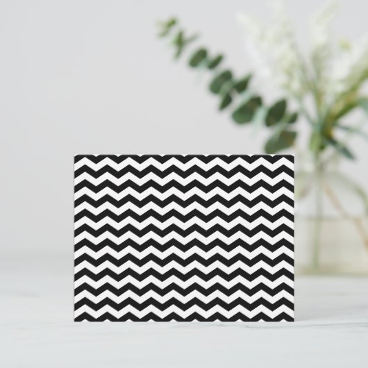 White en Black Zig Zag Briefkaart (Staand voorkant)